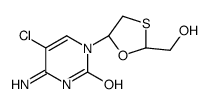 4-amino-5-chloro-1-[(2R,5S)-2-(hydroxymethyl)-1,3-oxathiolan-5-yl]pyrimidin-2-one结构式