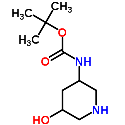 2-Methyl-2-propanyl (5-hydroxy-3-piperidinyl)carbamate Structure