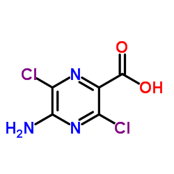 5-Amino-3,6-dichloropyrazine-2-carboxylic acid结构式