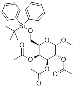 甲基 6-O-[(叔丁基)二苯基硅烷基]-ALPHA-D-吡喃半乳糖苷三乙酸酯结构式