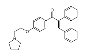 (E)-2,3-diphenyl-1-[4-(2-pyrrolidin-1-ylethoxy)phenyl]prop-2-en-1-one结构式