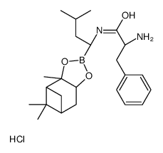 (alphaS)-alpha-氨基-N-[(1R)-1-[(3aS,4S,6S,7aR)-六氢-3a,5,5-三甲基-4,6-甲桥-1,3,2-苯并二氧硼烷-2-基]-3-甲基丁基]苯丙酰胺盐酸盐结构式