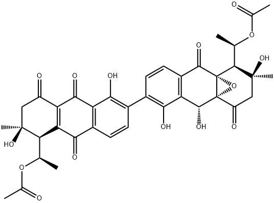9-Deoxo-4aβ,9aβ-epoxy-4a,9a-dihydro-9β-hydroxyjulichrome Q 11,11'-diacetate结构式