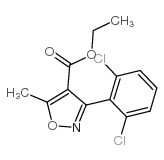 3-(2,6-二氯苯基)-5-甲基异噁唑-4-羧酸乙酯结构式