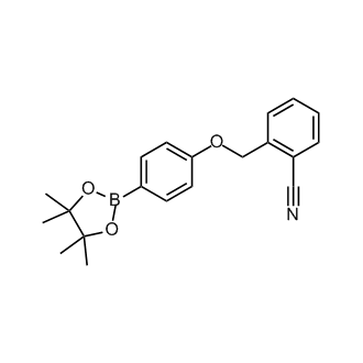 2-((4-(4,4,5,5-Tetramethyl-1,3,2-dioxaborolan-2-yl)phenoxy)methyl)benzonitrile Structure