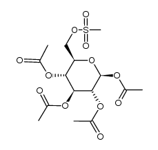 β-D-Mannopyranose 1,2,3,4-tetraacetate 6-methanesulfonate Structure