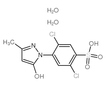 2,5-二氯-4-(5-羟基-3-甲基-1H-吡唑-1-基)苯磺酸二水合物结构式