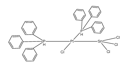 cis-chloro-bis(triphenylphosphine)Pt(II) trichlorostannate(II) Structure