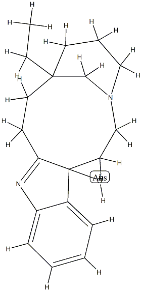 7-Ethyl-1,2,4,5,6,7,8,9-octahydro-14bH-3,7-methanoazacycloundecino[5,4-b]indol-14b-ol结构式