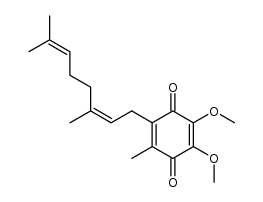 (2'Z)-2-(3,7-dimethylocta-2,6-dienyl)-3-methyl-5,6-dimethoxy-1,4-benzoquinone结构式