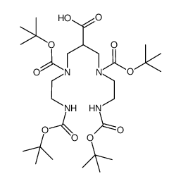 N,N',N'',N'''-tetrakis(tert-butyloxycarbonyl)-6-carboxy-1,4,8,11-tetraazaundecane Structure
