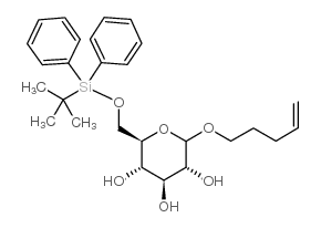 pent-4-enyl-6-o-t-butyldiphenylsilyl-d-glucopyranoside结构式