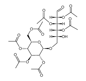 6-O-(2,3,4,6-四-O-乙酰基-β-D-吡喃葡萄糖基)-D-葡萄糖2,3,4-三乙酸酯结构式
