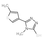 4-甲基-5-(5-甲基噻吩-3-基)-4H-1,2,4-噻唑-3-硫醇结构式