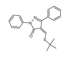 4-tert-butylsulfanylmethylene-2,5-diphenyl-2,4-dihydro-pyrazol-3-one Structure