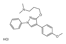 3-[4-(4-methoxyphenyl)-1-phenylpyrazol-3-yl]oxy-N,N-dimethylpropan-1-amine,hydrochloride结构式