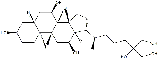 5β-Cholestane-3α,7α,12α,25,26,27-hexaol structure