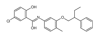 5-chloro-2-hydroxy-N-[4-methyl-3-(2-phenylbutoxy)phenyl]benzamide Structure