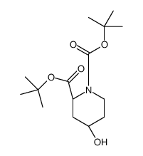 ditert-butyl (2S,4R)-4-hydroxypiperidine-1,2-dicarboxylate Structure