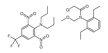 2-chloro-N-(2,6-diethylphenyl)-N-(methoxymethyl)acetamide,2,6-dinitro-N,N-dipropyl-4-(trifluoromethyl)aniline Structure