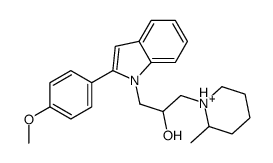 1-[2-(4-methoxyphenyl)indol-1-yl]-3-(2-methylpiperidin-1-ium-1-yl)propan-2-ol Structure