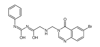 2-[(6-bromo-4-oxoquinazolin-3-yl)methylamino]-N-(phenylcarbamoyl)acetamide Structure