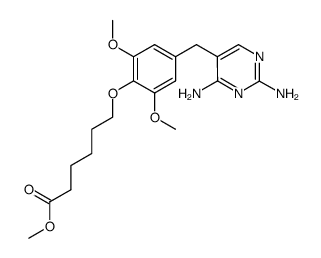6-[4-(2,4-Diamino-pyrimidin-5-ylmethyl)-2,6-dimethoxy-phenoxy]-hexanoic acid methyl ester结构式