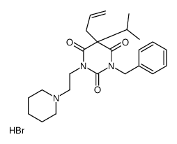 1-benzyl-3-(2-piperidin-1-ium-1-ylethyl)-5-propan-2-yl-5-prop-2-enyl-1,3-diazinane-2,4,6-trione,bromide结构式