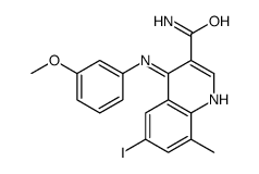 6-iodo-4-(3-Methoxyphenylamino)-8-Methylquinoline-3-carboxamide Structure