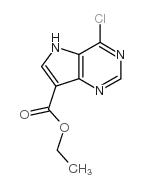 4-氯-5氢-吡咯并[3,2-D]嘧啶-7-甲酸乙酯结构式