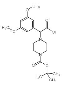 2-(4-Boc-哌嗪)-α-(3,5-二甲氧基-苯基)乙酸结构式