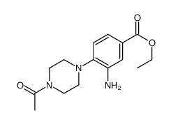 4-(4-乙酰基-1-哌嗪)-3-氨基苯甲酸乙酯结构式