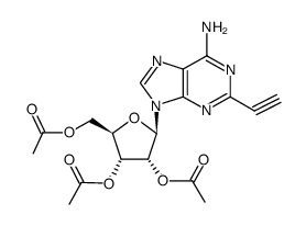 2',3',5'-tri-O-acetyl-2-(1-ethyn-1-yl)adenosine Structure