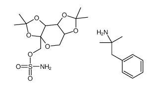 [(3aS,5aR,8aR)-2,2,7,7-tetramethyl-5,5a,8a,8b-tetrahydrodi[1,3]dioxolo[4,5-a:5',3'-d]pyran-3a-yl]methyl sulfamate,2-methyl-1-phenylpropan-2-amine Structure