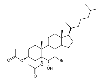 7α-Brom-cholestan-3β,5α,6α-triol-3,5-diacetat Structure