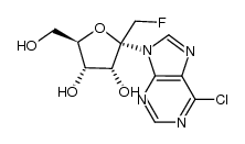 (2R,3R,4S,5R)-2-(6-chloro-9H-purin-9-yl)-2-(fluoromethyl)-5-(hydroxymethyl)tetrahydrofuran-3,4-diol Structure