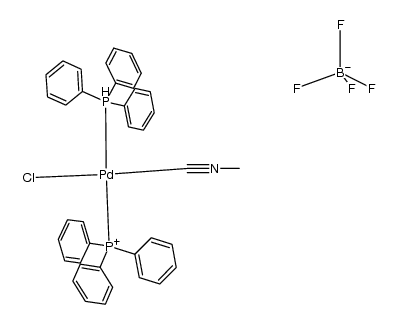 trans-{(PPh3)2Pd(CNMe)Cl}BF4结构式