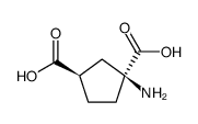 反-(1S,3R)-1-氨基-1,3-环戊烷二羧酸结构式