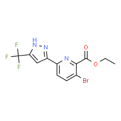 3-BROMO-6-(5-TRIFLUOROMETHYL-1H-PYRAZOL-3-YL)-PYRIDINE-2-CARBOXYLIC ACID ETHYL ESTER Structure
