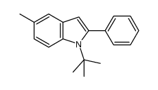 1-tert-butyl-5-methyl-2-phenyl-1H-indole结构式
