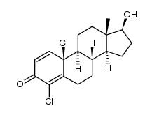 4,10β-dichloro-17β-hydroxyestra-1,4-dien-3-one结构式