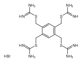 benzene-1,2,4,5-tetrayltetrakis(methylene) tetracarbamimidothioate hydrobromide Structure