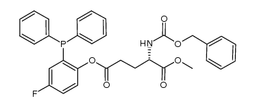 1-methyl 5-[2-(diphenylphosphanyl)-4-fluorophenyl] N-(benzyloxycarbonyl)-L-glutamate结构式