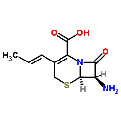 (6R,7R)-7-Amino-8-oxo-3-(1-propenyl)-5-thia-1-azabicyclo[4.2.0]oct-2-ene-2-carboxylic acid structure