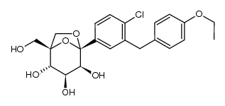 (1S,2S,3S,4S,5S)-5-[4-chloro-3-(4-ethoxybenzyl)phenyl]-1-hydroxymethyl-6,8-dioxabicyclo[3.2.1]octane-2,3,4-triol结构式