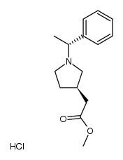 (3R)-methyl 1-[(R)-1-phenylethyl]pyrrolidine-3-acetate hydrochloride结构式