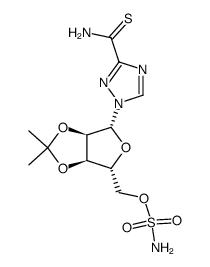 1-(5'-O-sulfamoyl-2',3'-di-O-isopropylidene-β-D-ribofuranosyl)(1,2,4)triazole-3-thiocarboxamide结构式
