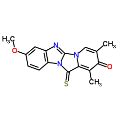 8-Methoxy-1,3-dimethyl-12-thioxopyrido[1',2':3,4]imidazo[1,2-a]benzimidazol-2(12H)-one structure