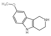 8-甲氧基-2,3,4,5-四氢-1H-吡啶并[4,3-b]吲哚结构式