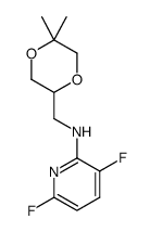 N-((5,5-dimethyl-1,4-dioxan-2-yl)methyl)-3,6-difluoropyridin-2-amine结构式